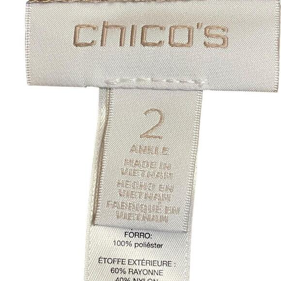 Chicos Womens Lace Overlay Lined Pull On Tapered Leg Tan Beige Pants Ankle 2 / L - Picture 16 of 16